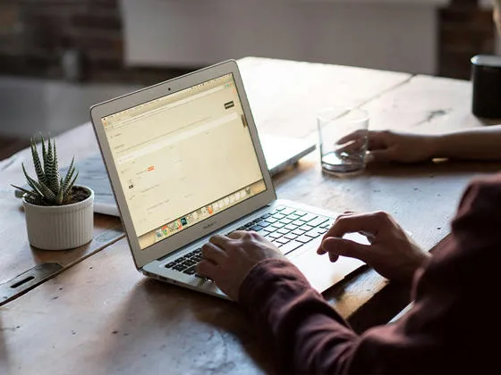 Person working on laptop