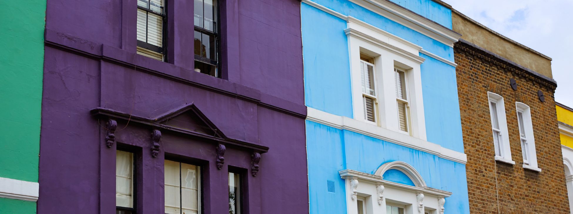 Painted terraced housing