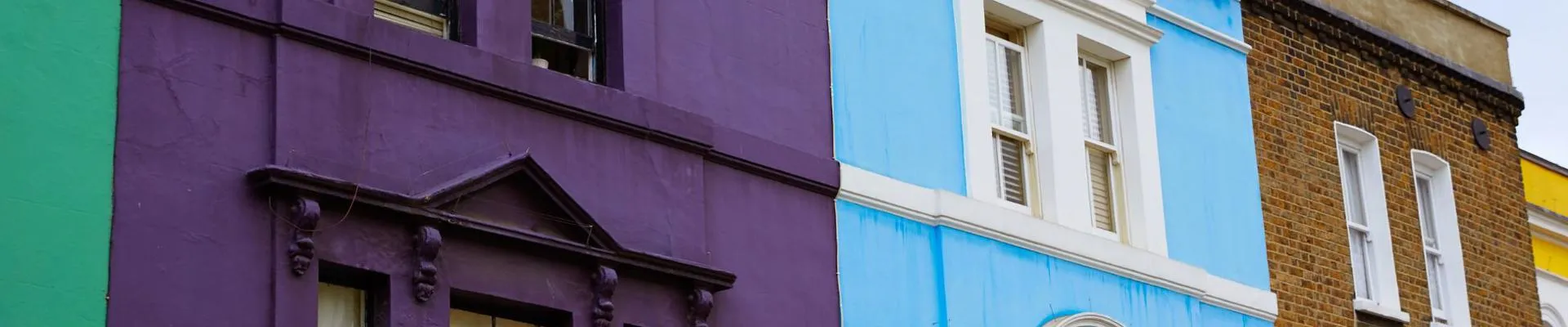 Painted terraced housing