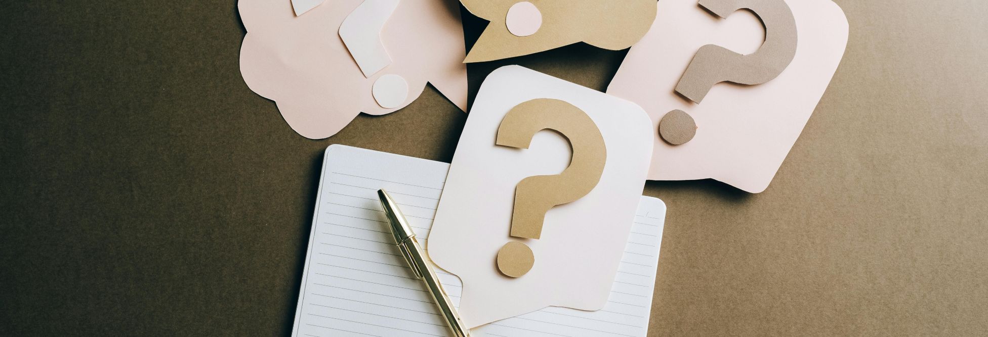 Question mark and notepad