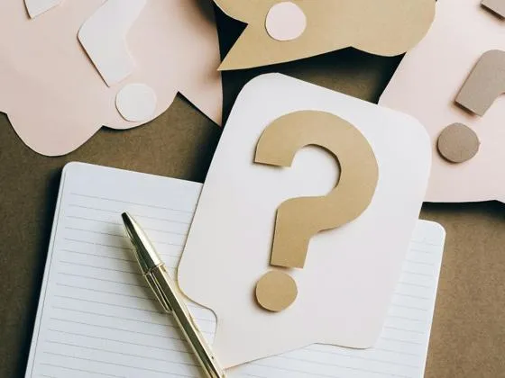 Question mark and notepad